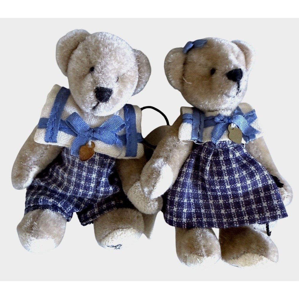 Sue & Steve 3" Jointed Mini Bear Couple Lynda Kunz Cottage Collectibles Tags NOS